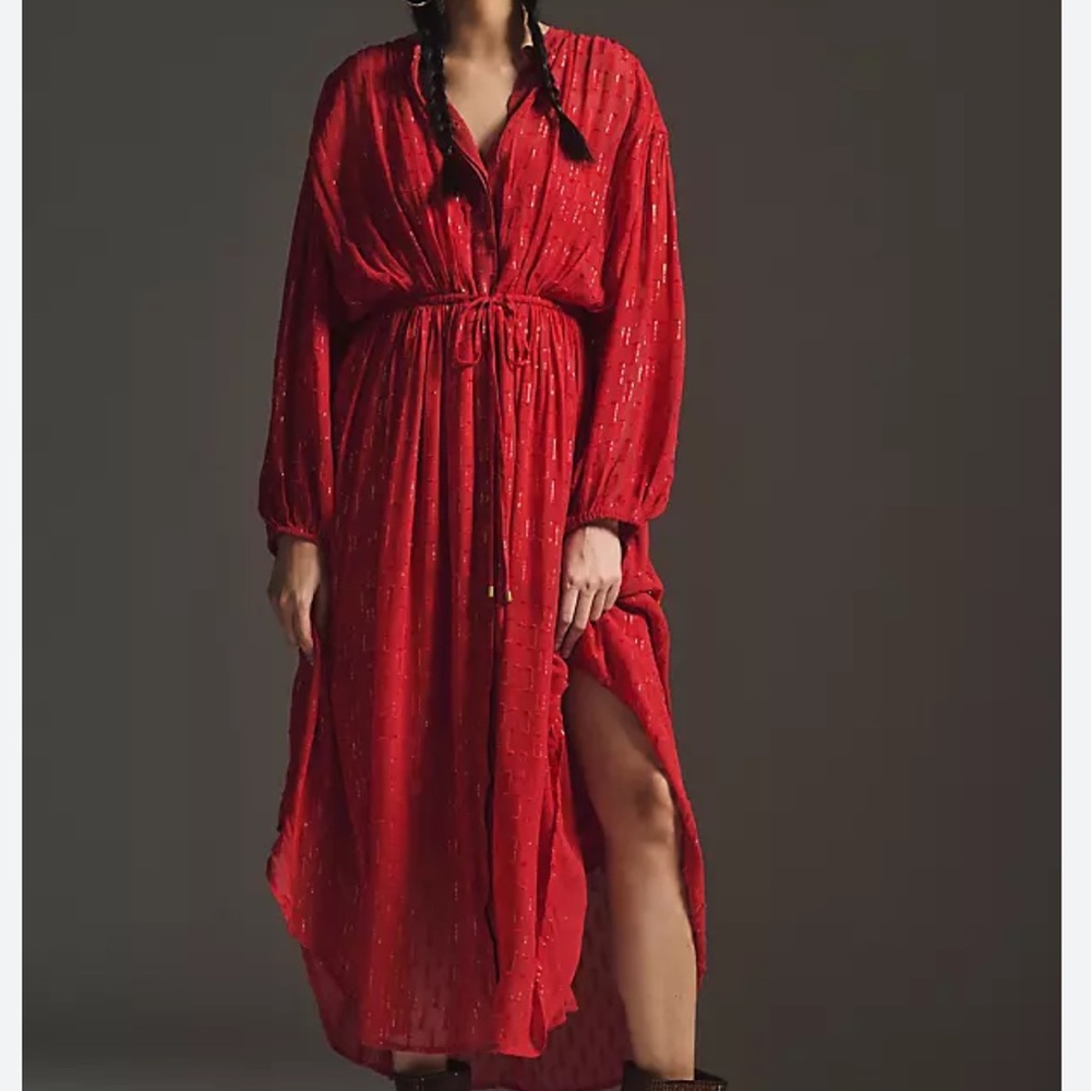 NWT Anthropologie Allene Shimmer Maxi Dress